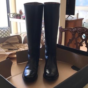 Frye Melissa Button Back Zip Wide Calf Black Boot
